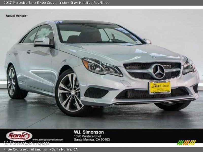 Iridium Silver Metallic / Red/Black 2017 Mercedes-Benz E 400 Coupe