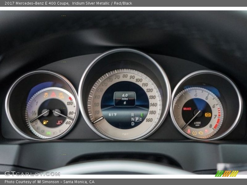 Iridium Silver Metallic / Red/Black 2017 Mercedes-Benz E 400 Coupe