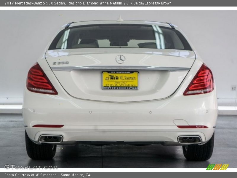 designo Diamond White Metallic / Silk Beige/Espresso Brown 2017 Mercedes-Benz S 550 Sedan