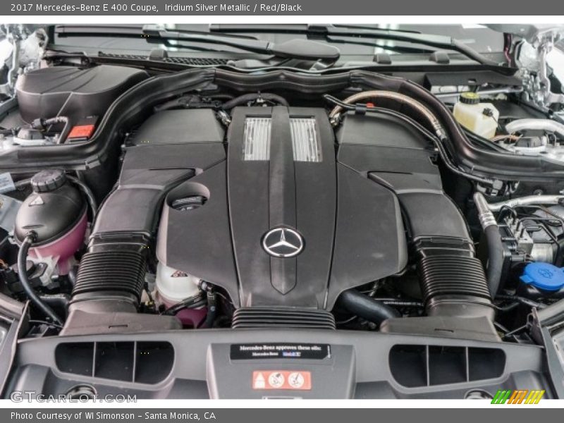 Iridium Silver Metallic / Red/Black 2017 Mercedes-Benz E 400 Coupe