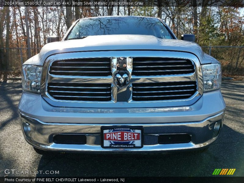 Bright Silver Metallic / Black/Diesel Gray 2014 Ram 1500 SLT Quad Cab 4x4