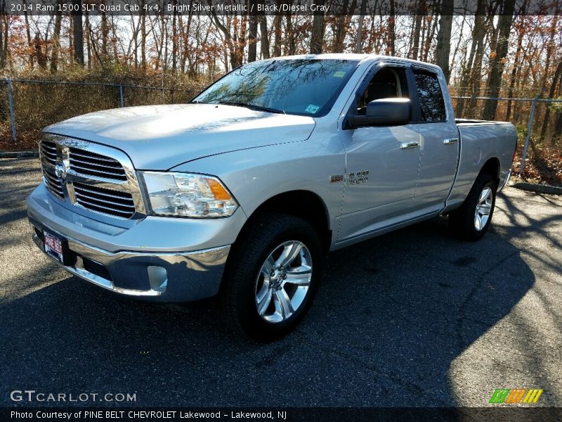 Bright Silver Metallic / Black/Diesel Gray 2014 Ram 1500 SLT Quad Cab 4x4