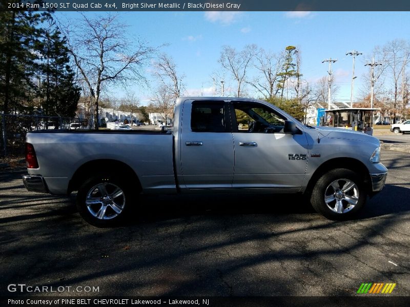 Bright Silver Metallic / Black/Diesel Gray 2014 Ram 1500 SLT Quad Cab 4x4