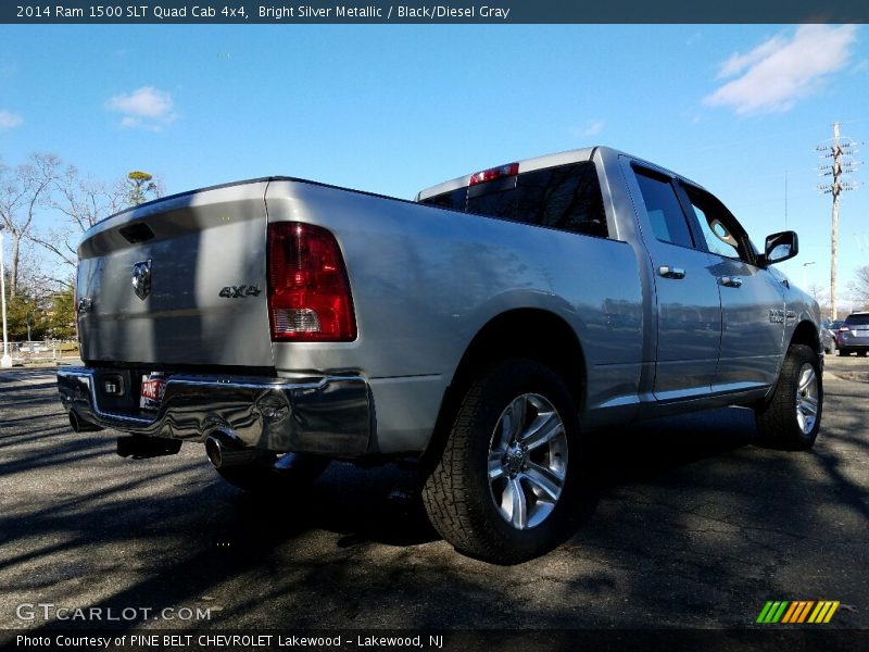 Bright Silver Metallic / Black/Diesel Gray 2014 Ram 1500 SLT Quad Cab 4x4