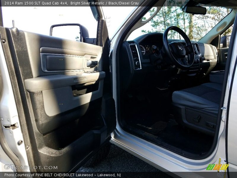 Bright Silver Metallic / Black/Diesel Gray 2014 Ram 1500 SLT Quad Cab 4x4