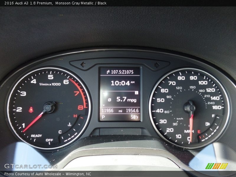 Monsoon Gray Metallic / Black 2016 Audi A3 1.8 Premium