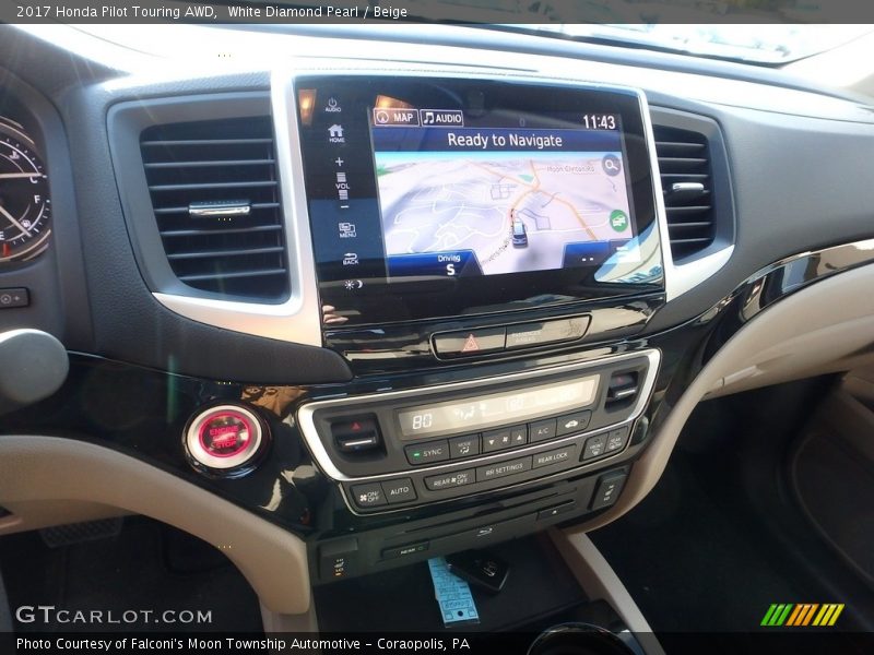 White Diamond Pearl / Beige 2017 Honda Pilot Touring AWD