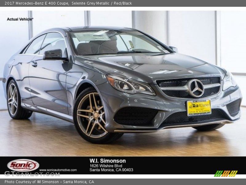 Selenite Grey Metallic / Red/Black 2017 Mercedes-Benz E 400 Coupe