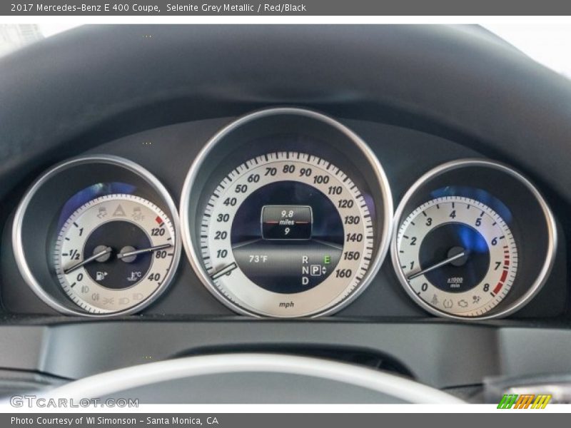 Selenite Grey Metallic / Red/Black 2017 Mercedes-Benz E 400 Coupe