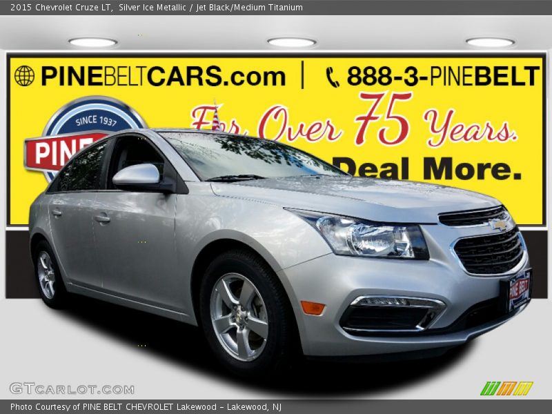 Silver Ice Metallic / Jet Black/Medium Titanium 2015 Chevrolet Cruze LT