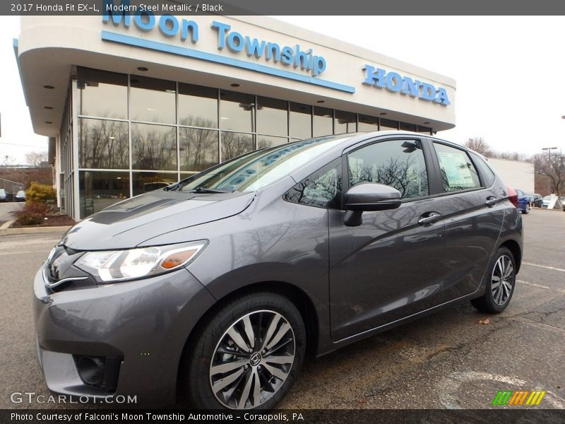 Modern Steel Metallic / Black 2017 Honda Fit EX-L