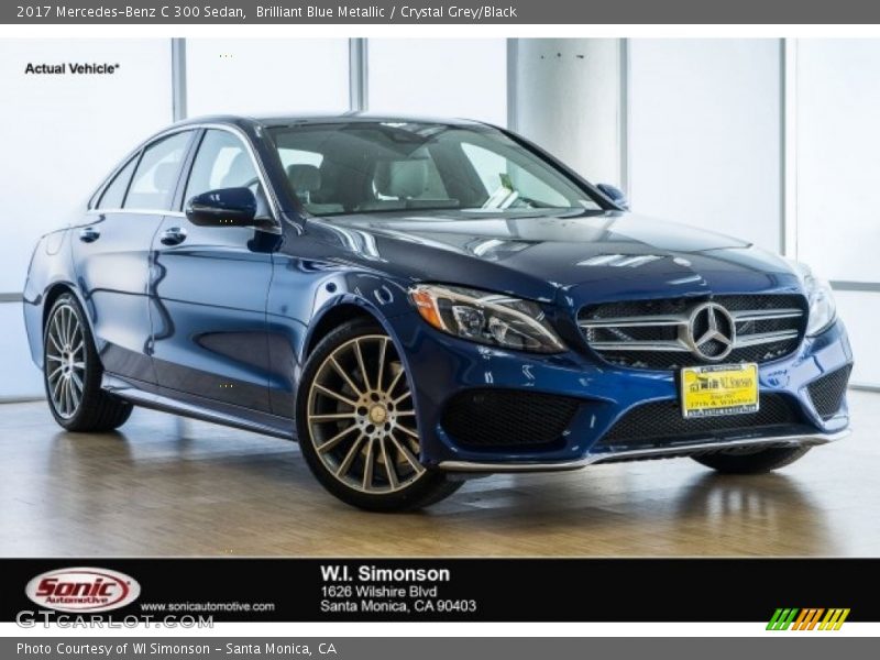 Brilliant Blue Metallic / Crystal Grey/Black 2017 Mercedes-Benz C 300 Sedan