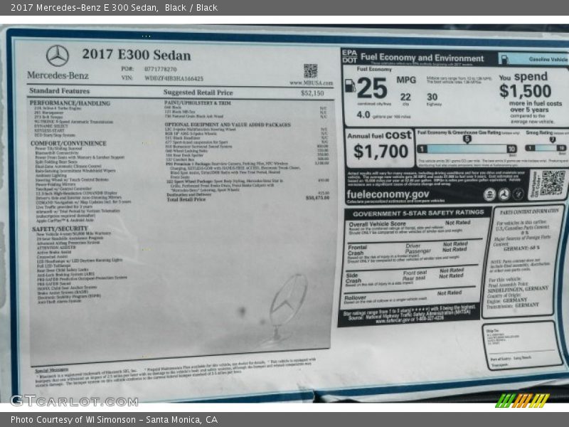 Black / Black 2017 Mercedes-Benz E 300 Sedan
