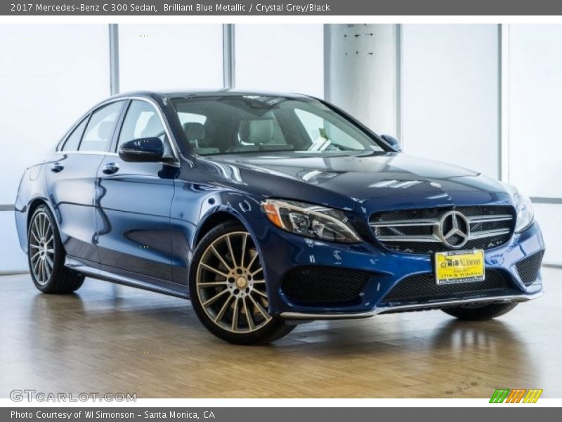 Brilliant Blue Metallic / Crystal Grey/Black 2017 Mercedes-Benz C 300 Sedan