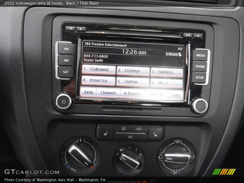 Black / Titan Black 2012 Volkswagen Jetta SE Sedan