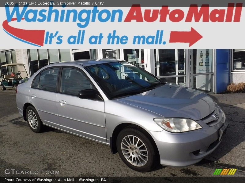 Satin Silver Metallic / Gray 2005 Honda Civic LX Sedan