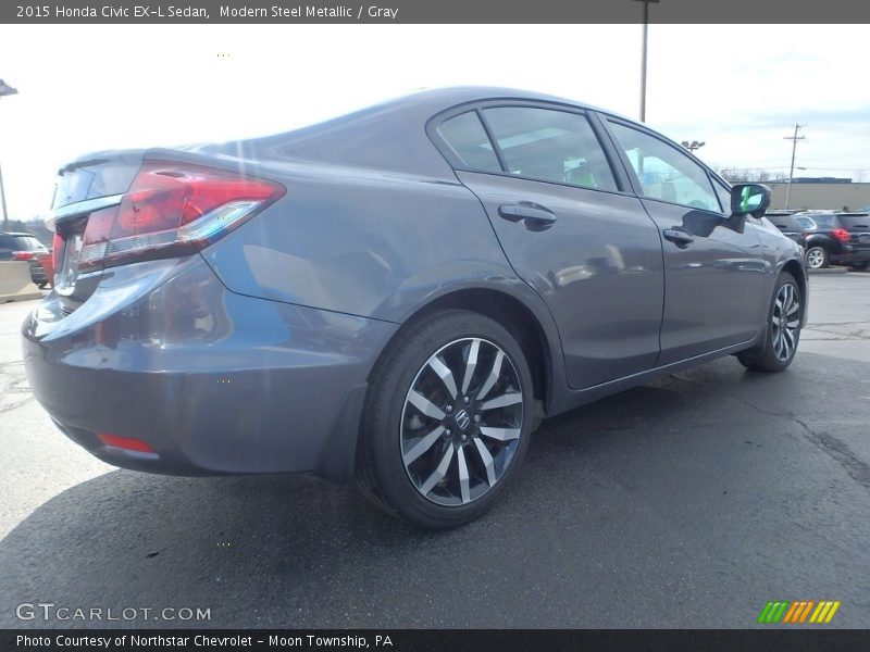 Modern Steel Metallic / Gray 2015 Honda Civic EX-L Sedan