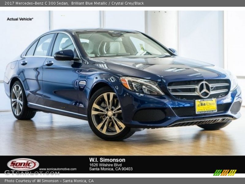 Brilliant Blue Metallic / Crystal Grey/Black 2017 Mercedes-Benz C 300 Sedan