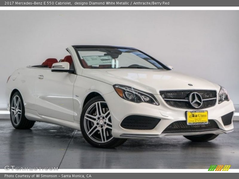 designo Diamond White Metallic / Anthracite/Berry Red 2017 Mercedes-Benz E 550 Cabriolet