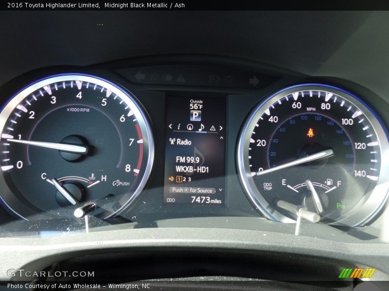 Midnight Black Metallic / Ash 2016 Toyota Highlander Limited