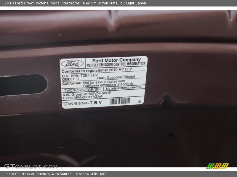Medium Brown Metallic / Light Camel 2010 Ford Crown Victoria Police Interceptor