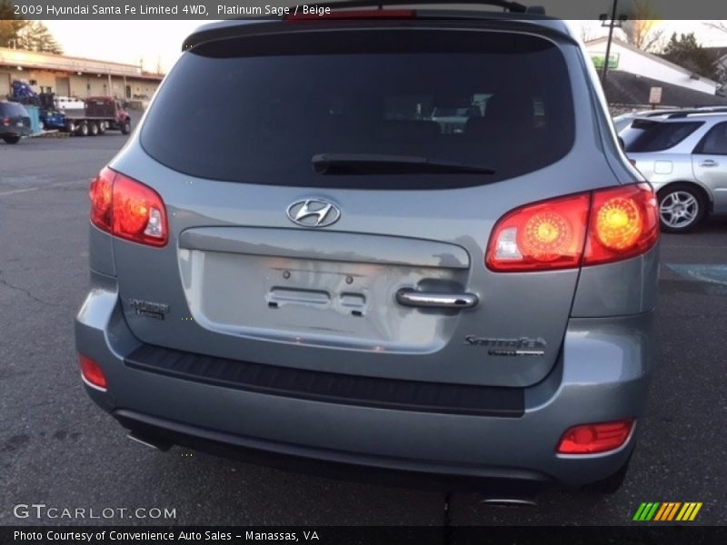 Platinum Sage / Beige 2009 Hyundai Santa Fe Limited 4WD
