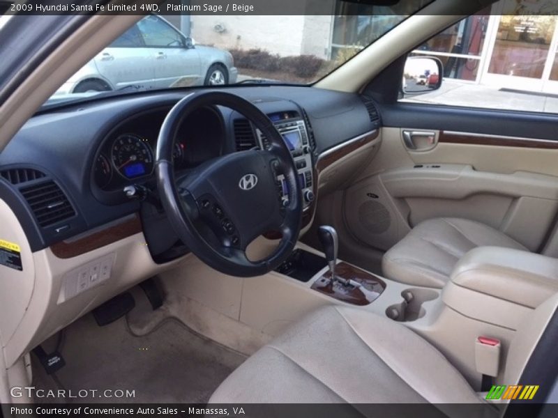 Platinum Sage / Beige 2009 Hyundai Santa Fe Limited 4WD