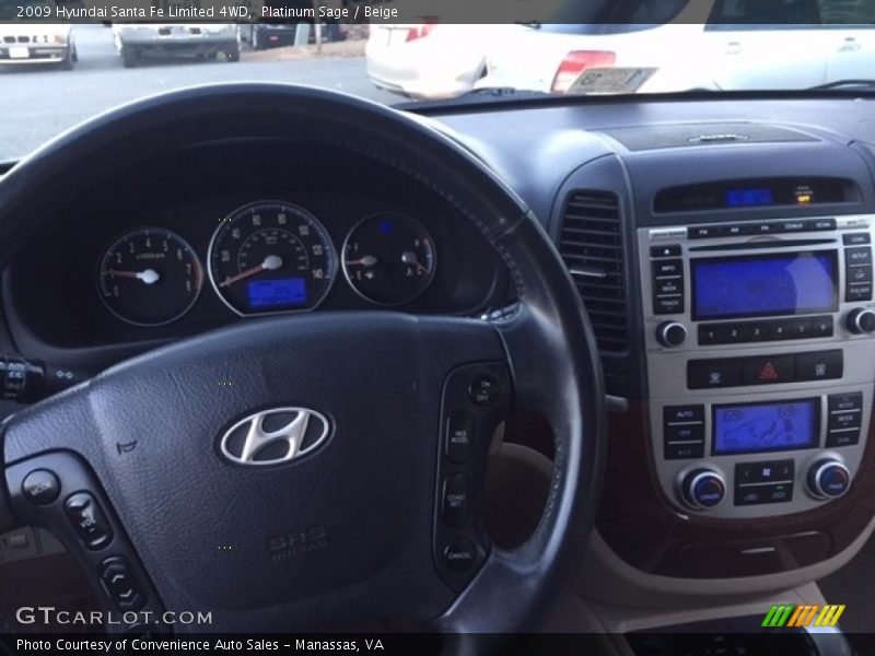 Platinum Sage / Beige 2009 Hyundai Santa Fe Limited 4WD
