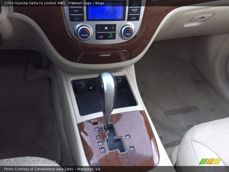 Platinum Sage / Beige 2009 Hyundai Santa Fe Limited 4WD