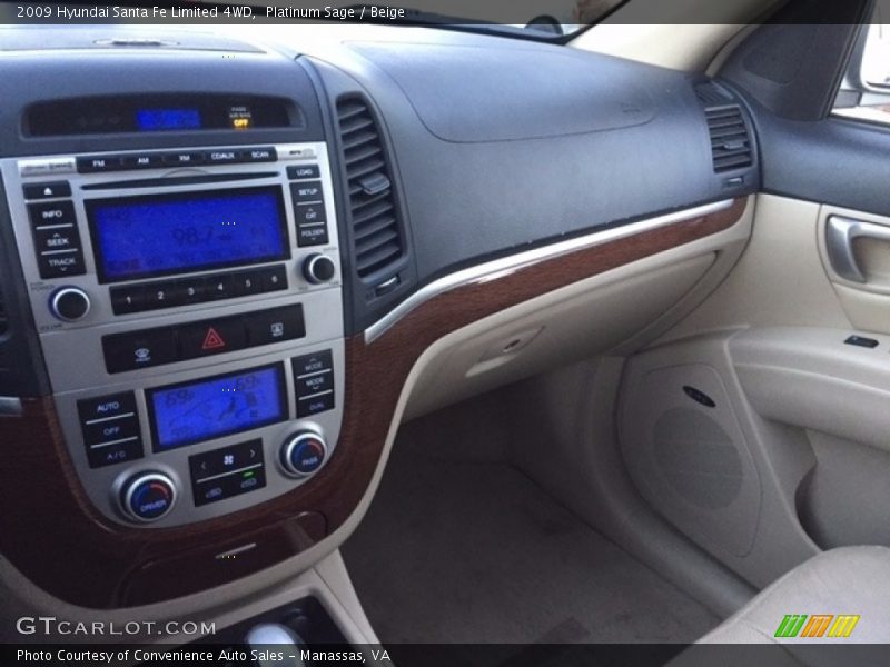 Platinum Sage / Beige 2009 Hyundai Santa Fe Limited 4WD