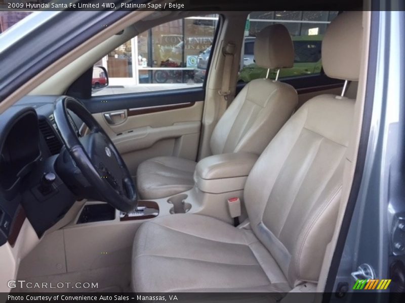Platinum Sage / Beige 2009 Hyundai Santa Fe Limited 4WD