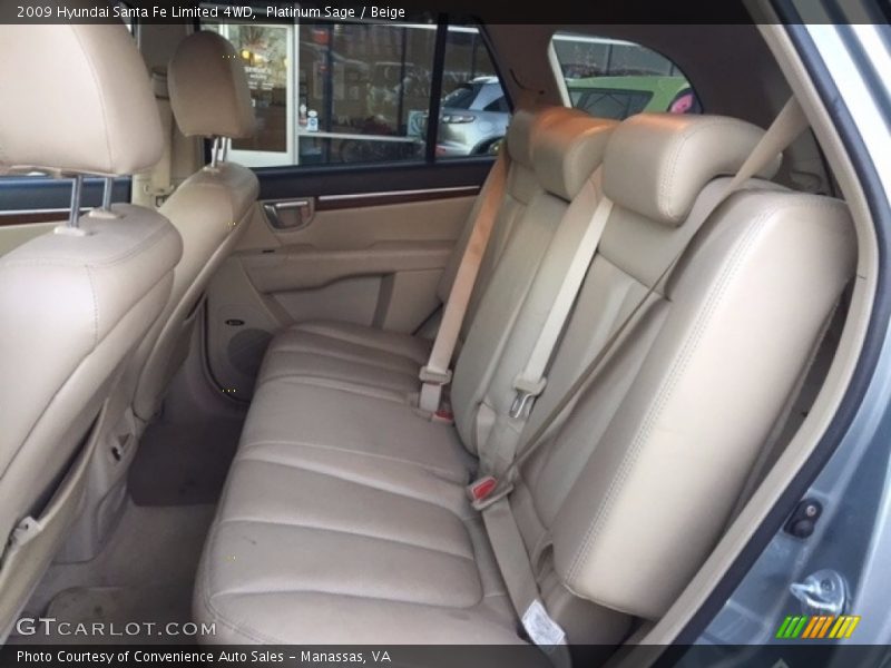 Platinum Sage / Beige 2009 Hyundai Santa Fe Limited 4WD