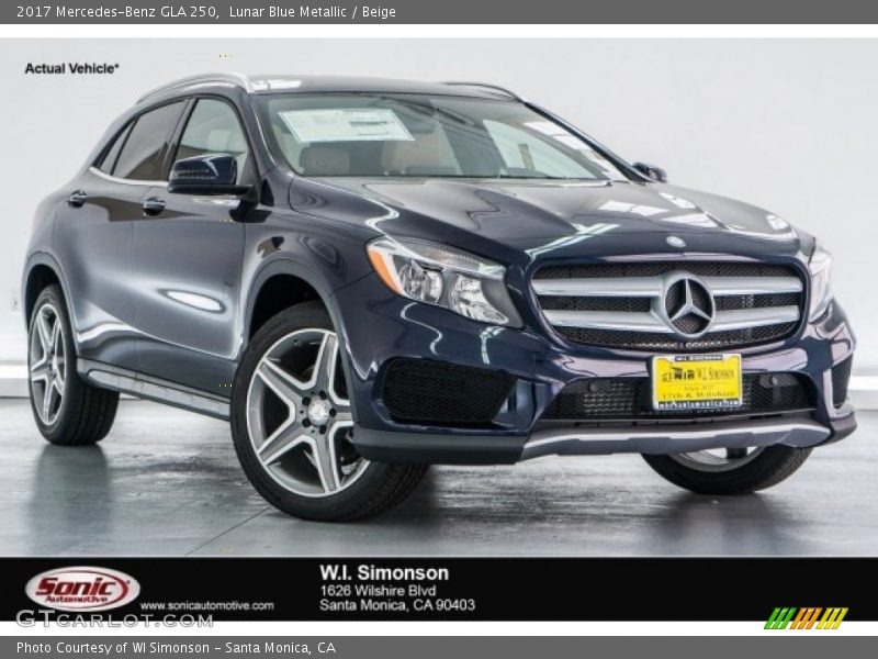 Lunar Blue Metallic / Beige 2017 Mercedes-Benz GLA 250