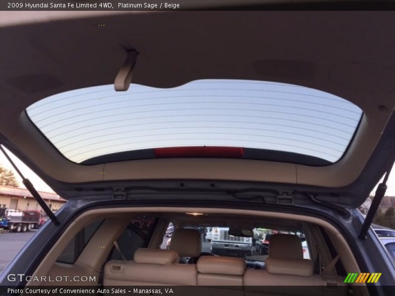 Platinum Sage / Beige 2009 Hyundai Santa Fe Limited 4WD