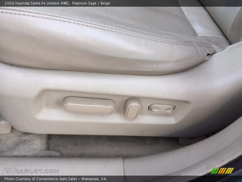 Platinum Sage / Beige 2009 Hyundai Santa Fe Limited 4WD