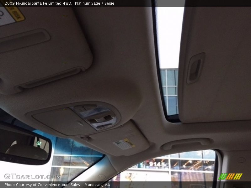 Platinum Sage / Beige 2009 Hyundai Santa Fe Limited 4WD