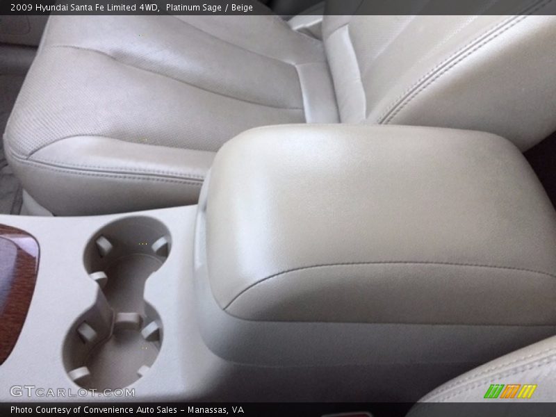 Platinum Sage / Beige 2009 Hyundai Santa Fe Limited 4WD