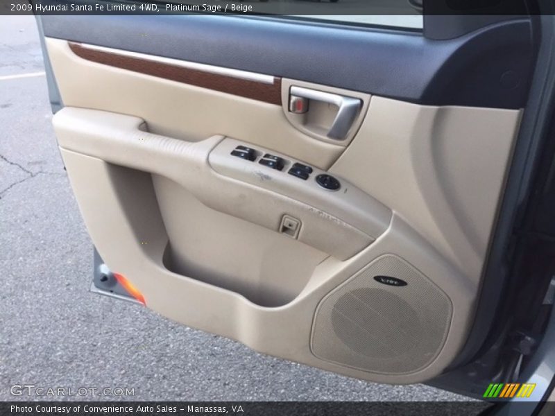 Platinum Sage / Beige 2009 Hyundai Santa Fe Limited 4WD