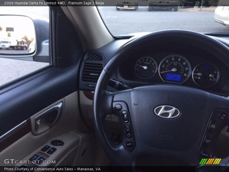Platinum Sage / Beige 2009 Hyundai Santa Fe Limited 4WD