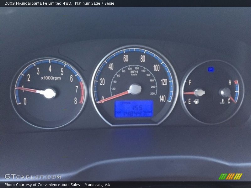 Platinum Sage / Beige 2009 Hyundai Santa Fe Limited 4WD