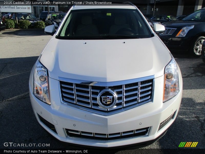 Platinum Ice Tricoat / Shale/Brownstone 2016 Cadillac SRX Luxury AWD