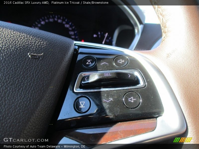 Platinum Ice Tricoat / Shale/Brownstone 2016 Cadillac SRX Luxury AWD