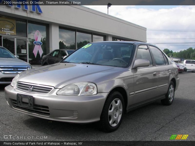 Titanium Metallic / Beige 2000 Honda Civic EX Sedan