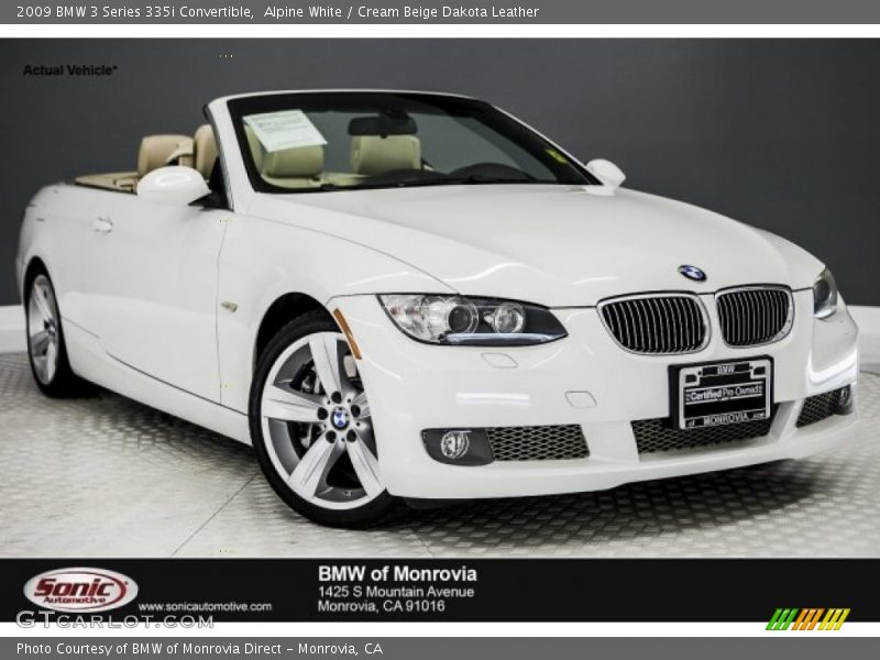 Alpine White / Cream Beige Dakota Leather 2009 BMW 3 Series 335i Convertible