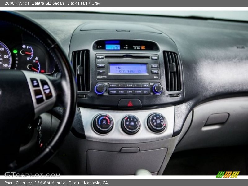 Black Pearl / Gray 2008 Hyundai Elantra GLS Sedan