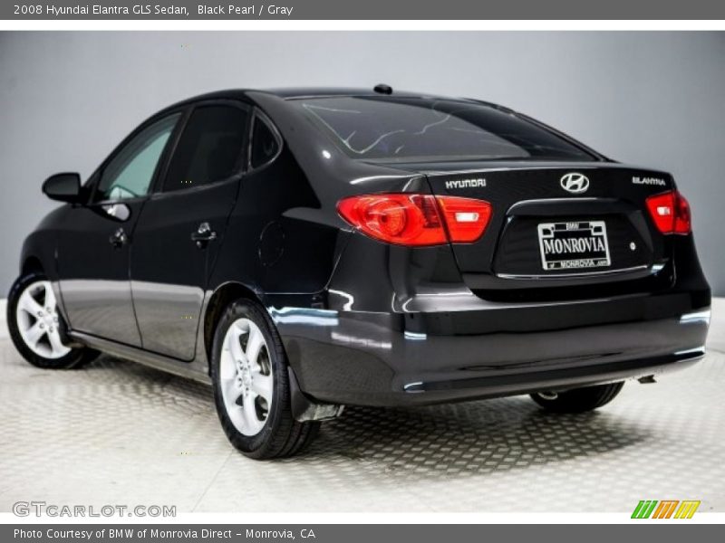 Black Pearl / Gray 2008 Hyundai Elantra GLS Sedan