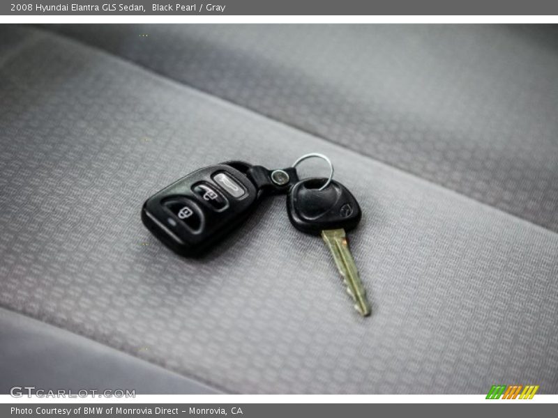 Black Pearl / Gray 2008 Hyundai Elantra GLS Sedan