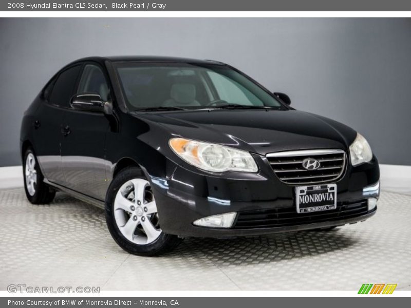 Black Pearl / Gray 2008 Hyundai Elantra GLS Sedan