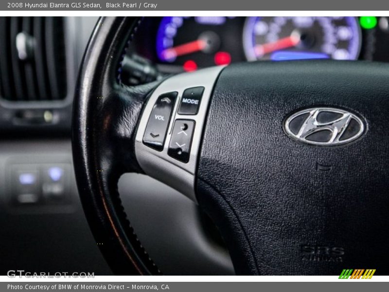 Black Pearl / Gray 2008 Hyundai Elantra GLS Sedan