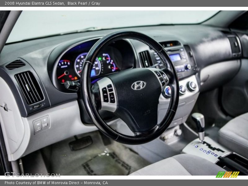Black Pearl / Gray 2008 Hyundai Elantra GLS Sedan
